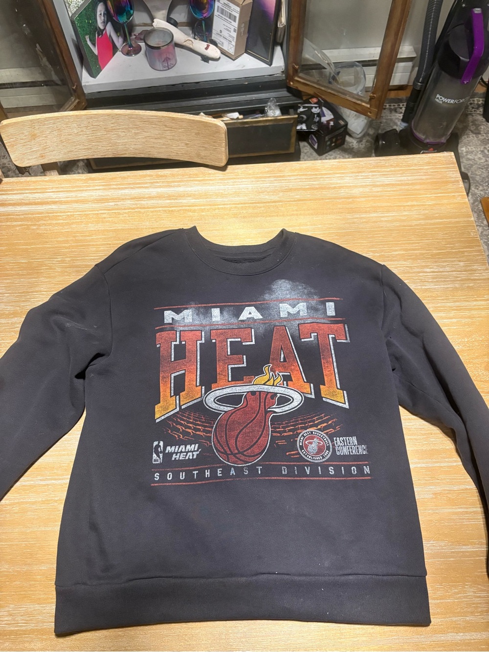 Hollister Black Relaxed Fit NBA Logo Crewneck